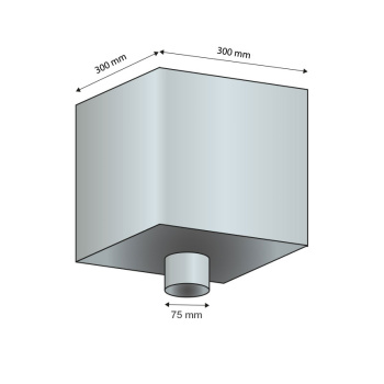 Collector for Ø 80 round and 100 mm square downpipe